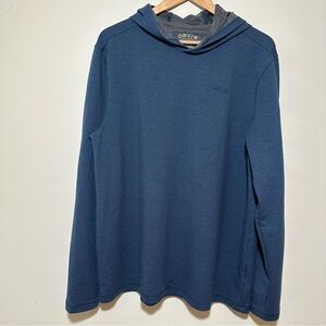 Orvis Hoodie Shirt Mens Medium Blue Long Sleeve Classic Collection Pullover